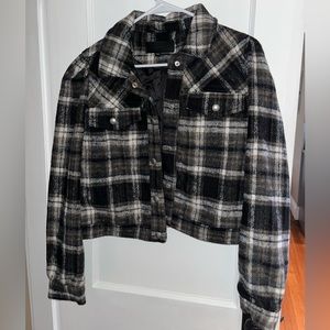 BlankNYC Cropped Plaid Shacket